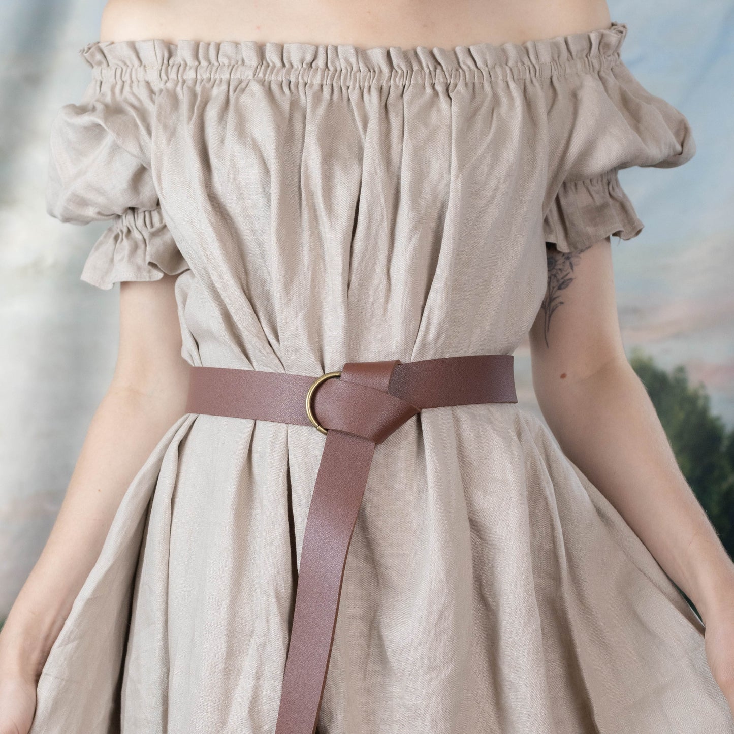 Natural Puff Sleeve Linen Chemise