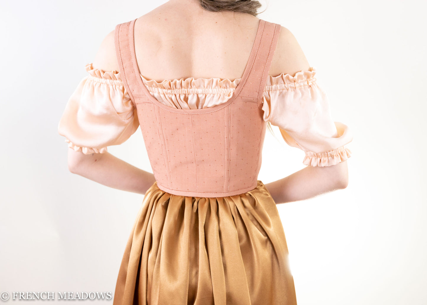 Load image into Gallery viewer, READY TO SHIP Rose Gold &amp;amp; Swiss Dot Renaissance Bodice
