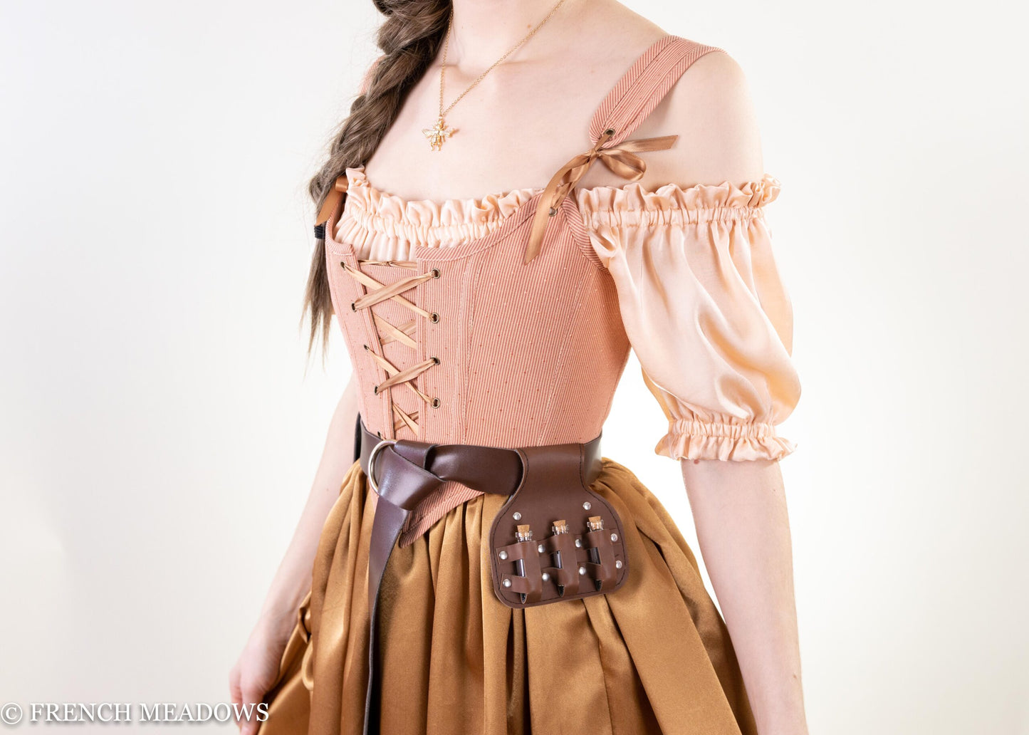 READY TO SHIP Rose Gold & Swiss Dot Renaissance Bodice