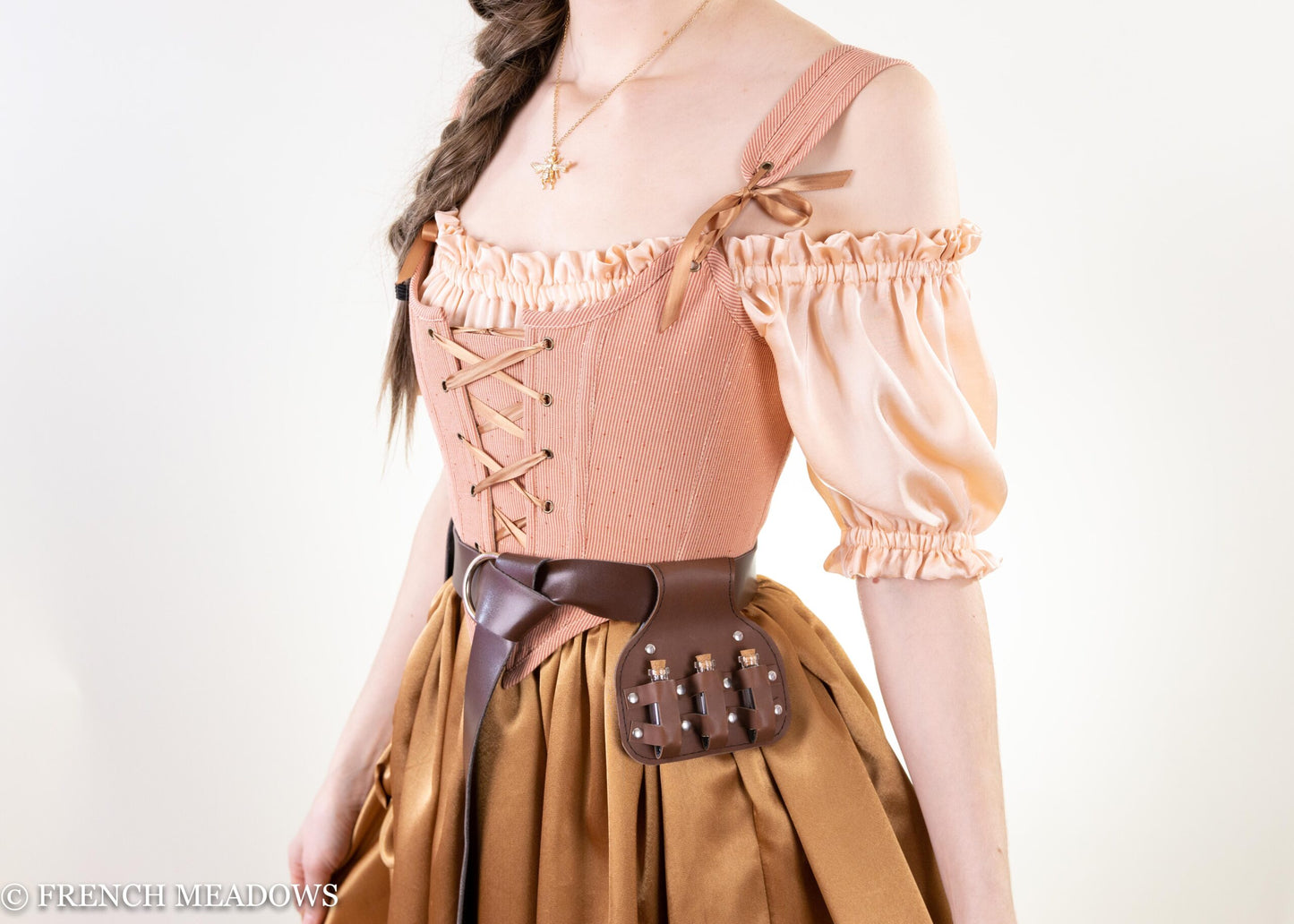 Load image into Gallery viewer, READY TO SHIP Rose Gold &amp;amp; Swiss Dot Renaissance Bodice
