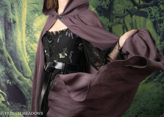 Purple Linen Renaissance Cloak