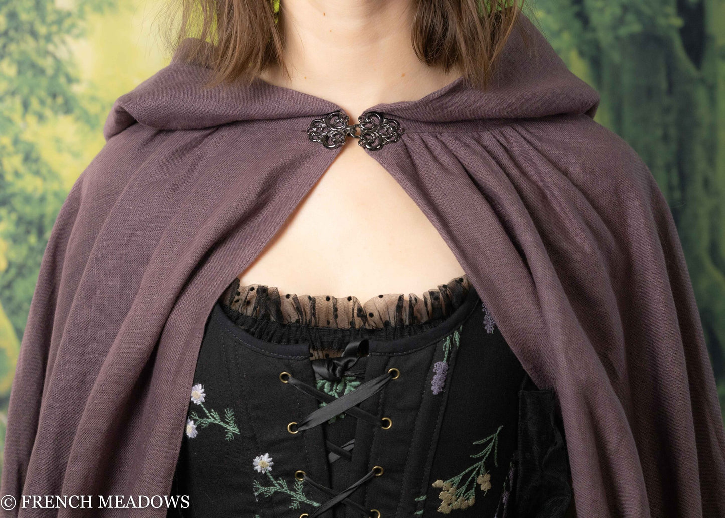Load image into Gallery viewer, Purple Linen Renaissance Cloak
