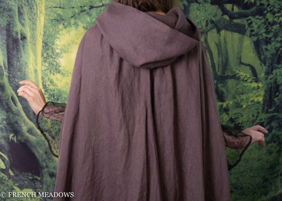 Load image into Gallery viewer, Purple Linen Renaissance Cloak
