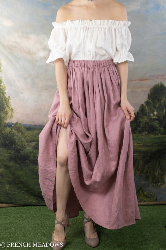 Load image into Gallery viewer, Mauve Linen Renaissance Skirt
