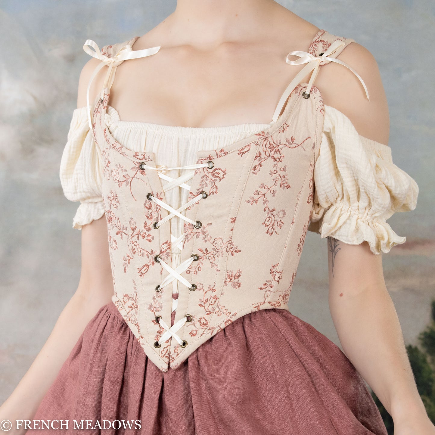 Load image into Gallery viewer, Rosey Floral Renaissance Corset
