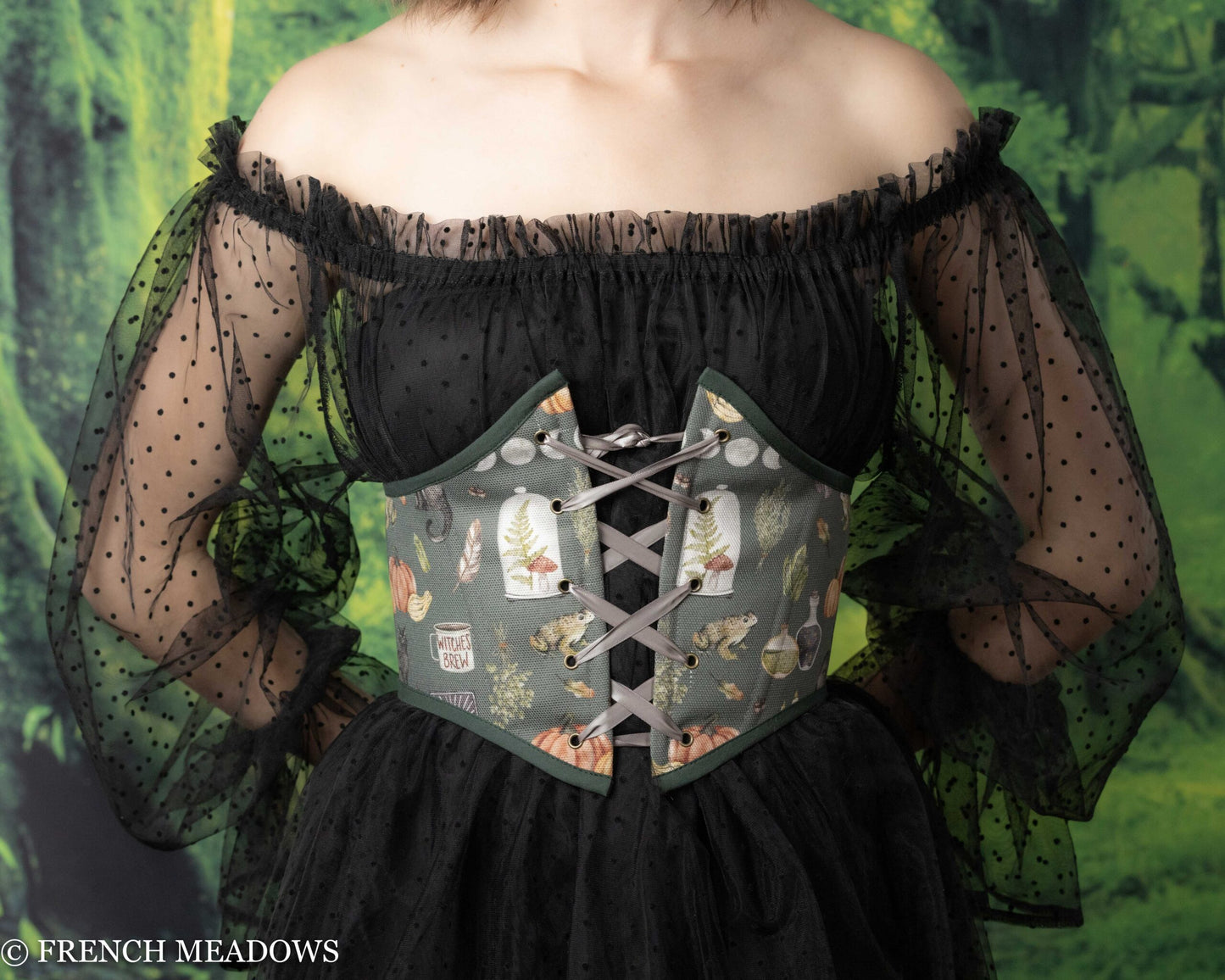 Load image into Gallery viewer, Teal Witchy Corset Belt
