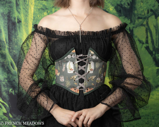 Load image into Gallery viewer, Teal Witchy Corset Belt
