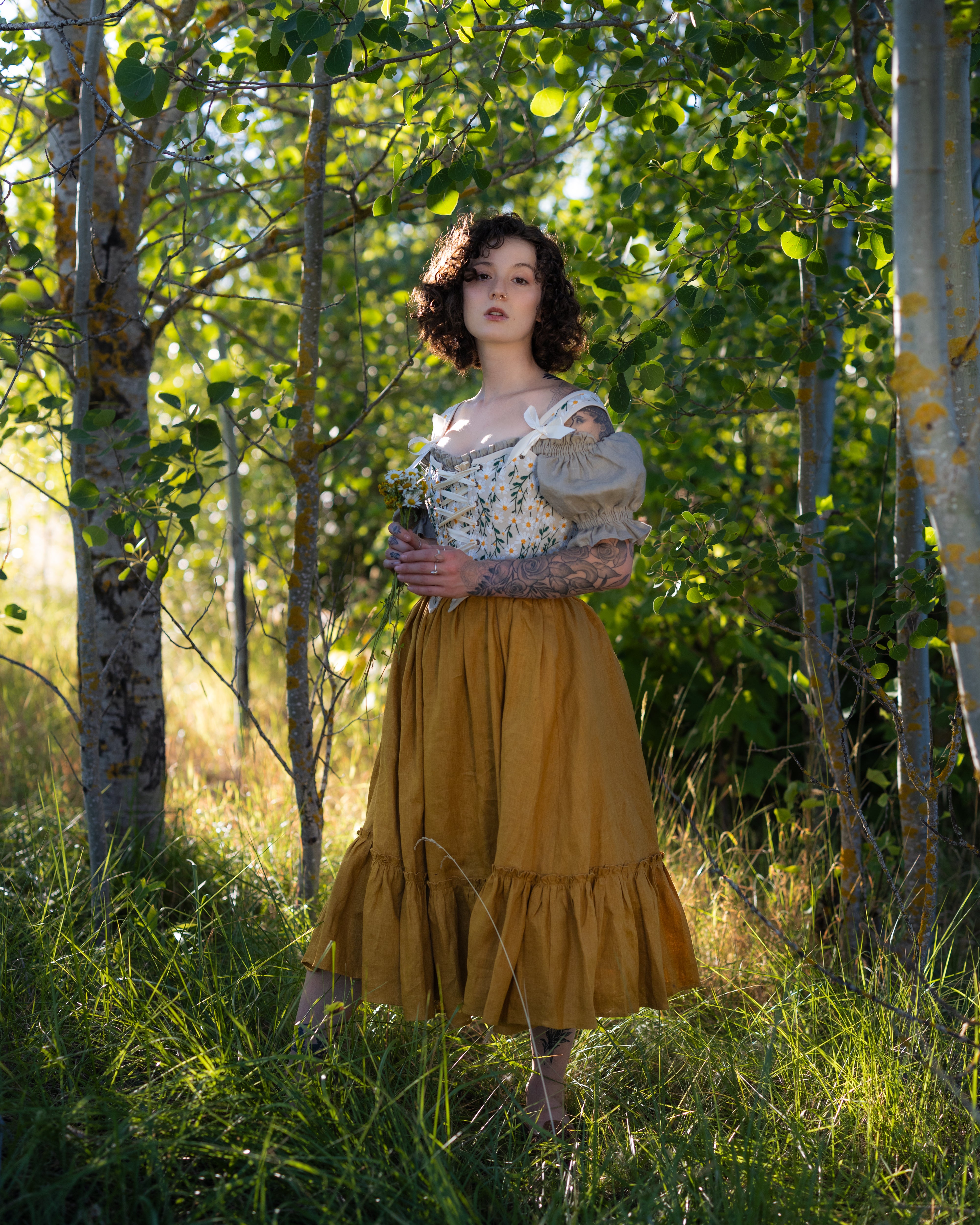 Linen ruffle skirt 2025