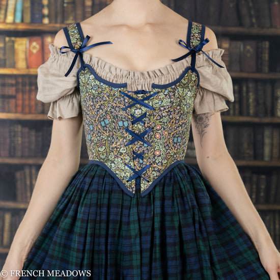 Load image into Gallery viewer, William Morris Blackthorn Renaissance Bodice
