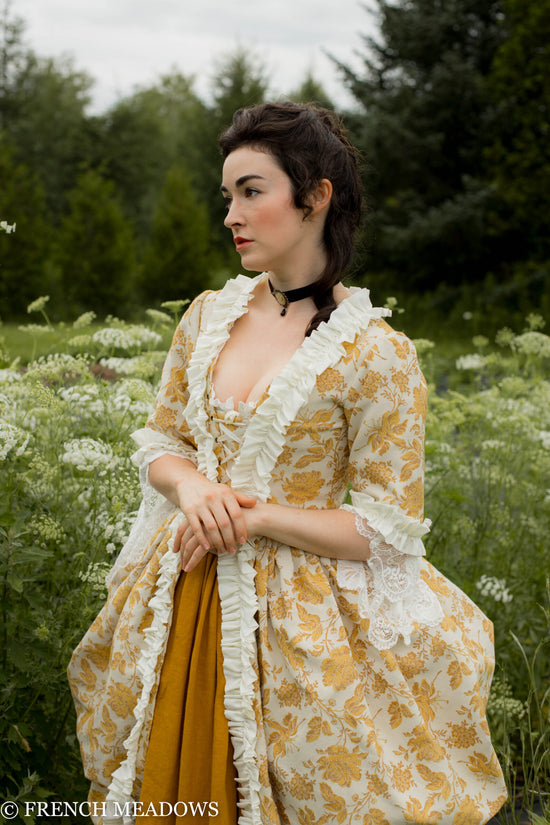 Yellow Floral Rococo Gown