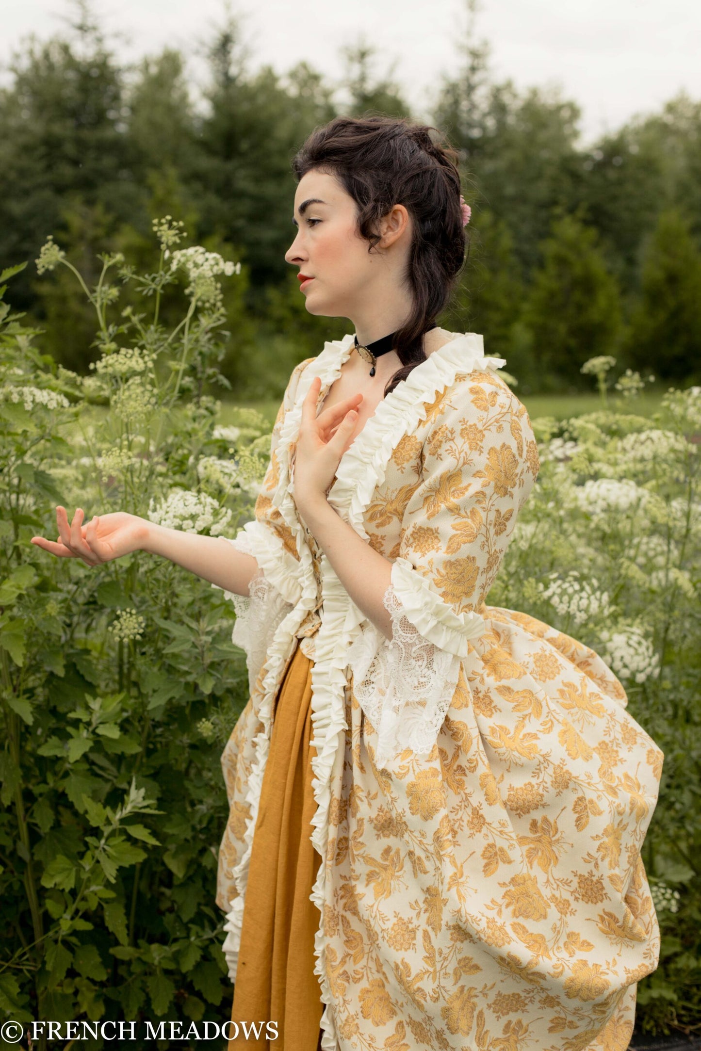 Yellow Floral Rococo Gown