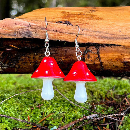 Amanita Mushroom Earrings
