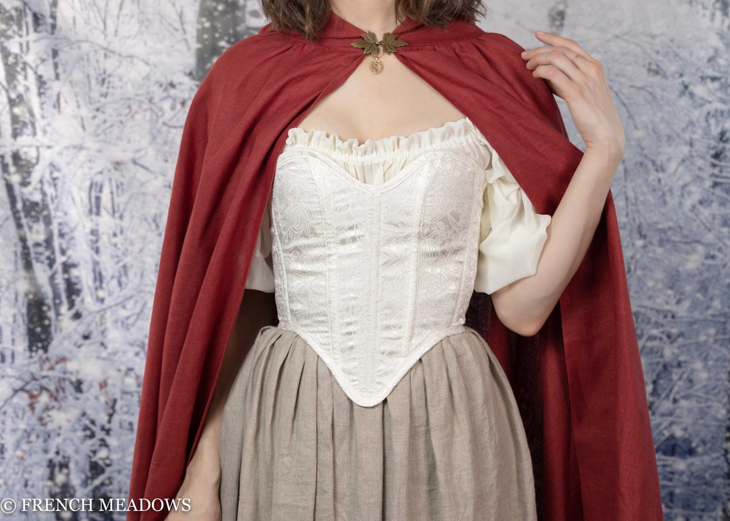 Red Linen Renaissance Cloak