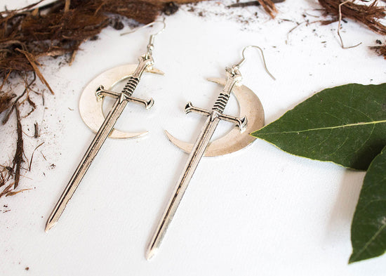 Moon and Sword Earrings