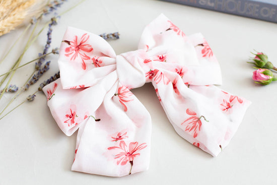 Pink Floral Hair Bow
