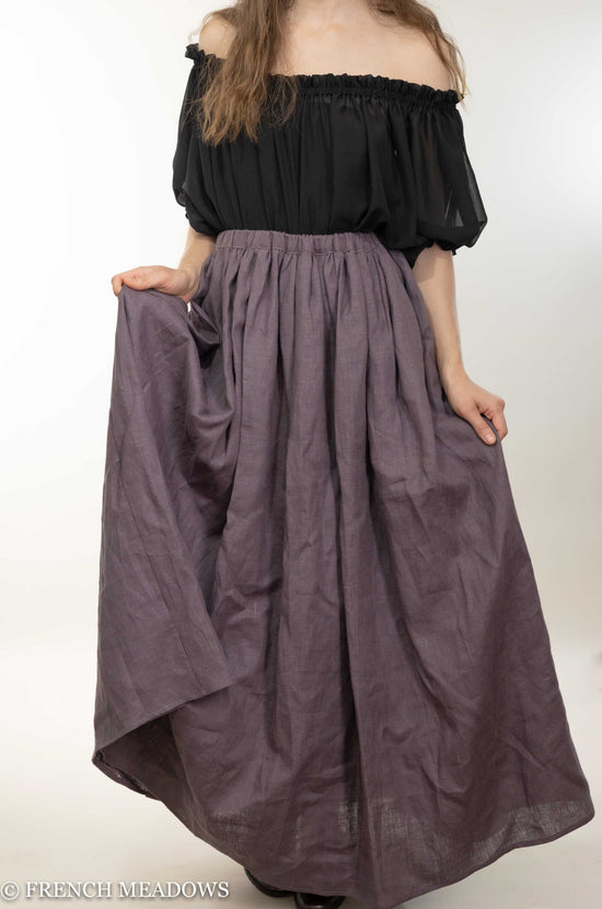 Load image into Gallery viewer, Purple Linen Renaissance Skirt
