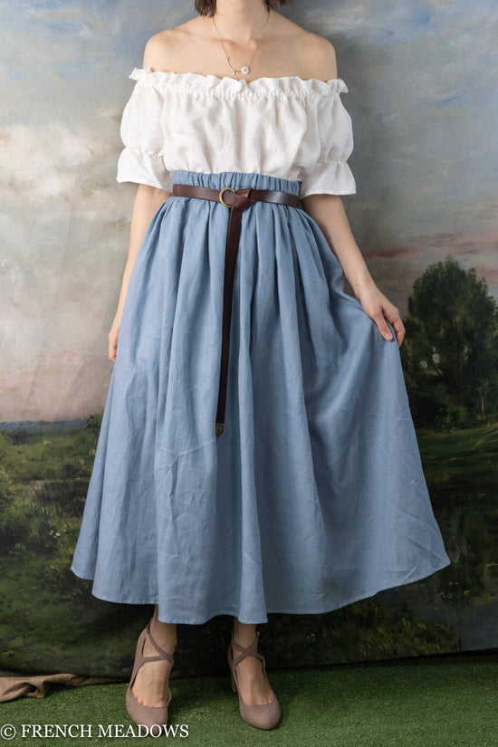 Regency Blue Linen Renaissance Skirt