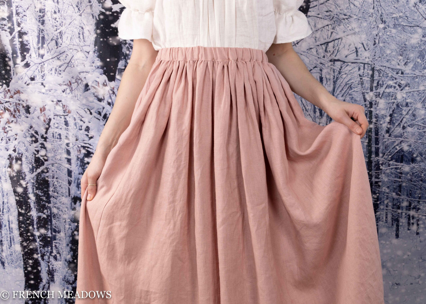 Dusty Rose Linen Renaissance Skirt